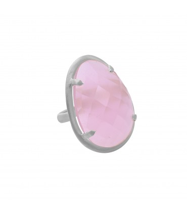 anillo de plata y calcedonia