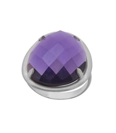 anillo de plata y amatista