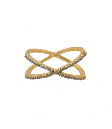 Anillo en Plata con baño de oro y circonitas.