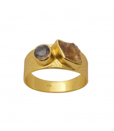 ANILLO EN PLATA Y citrino