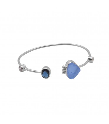 Pulsera Plata de Ley y Calcedonias