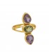 Anillo en plata con Amatista y peridoto.