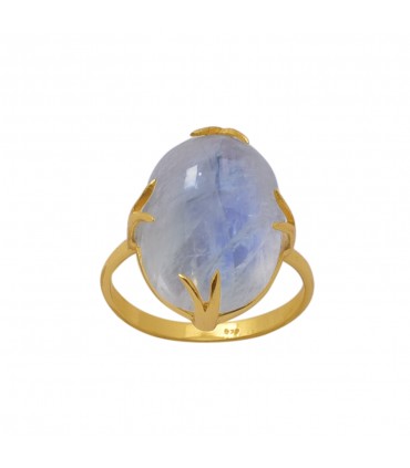 Anillo en Plata y piedra de la luna gris