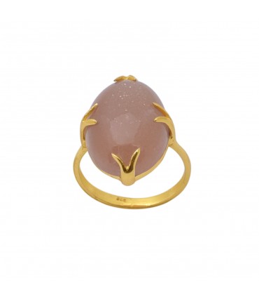 Anillo en plata y cuarzo rosa