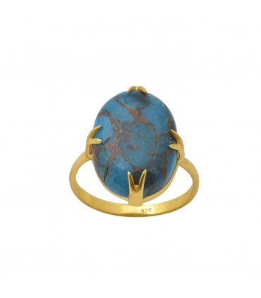 anillo en plata y turquesa