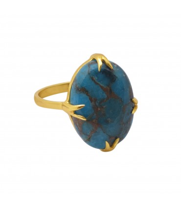 anillo en plata y turquesa