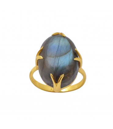 Anillo en plata y labradorita