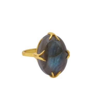 Anillo en plata y labradorita