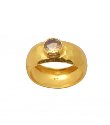 Anillo en plata de ley y citrino