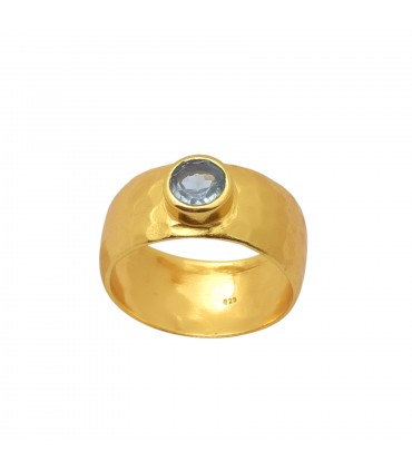 Anillo en plata de ley y aguamarina