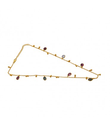 Collar en Plata con charms y turmalinas