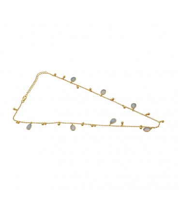 Collar en Plata con topacios limón y calcedonias