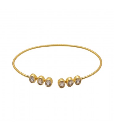 Pulsera de Plata con baño de oro y citrinos
