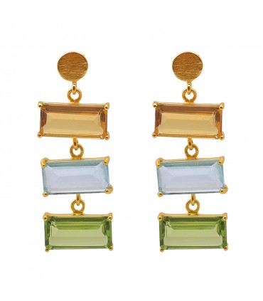 Pendientes con Citrino, Labradorita y Peridoto