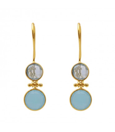 Pendientes en Plata con Topacio y calcedonia