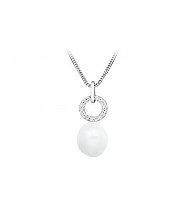 Colgante "Orion" en plata con Perla y circonitas