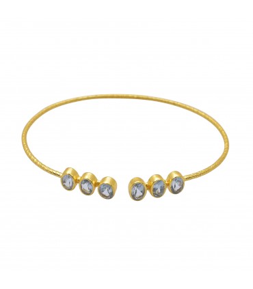 Pulsera de Plata con baño de oro y Circonitas
