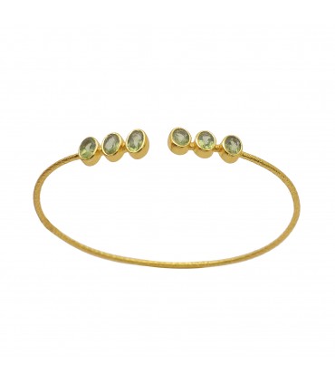 Pulsera de Plata con baño de oro y Peridotos