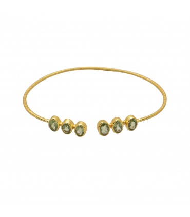 Pulsera de Plata con baño de oro y Peridotos