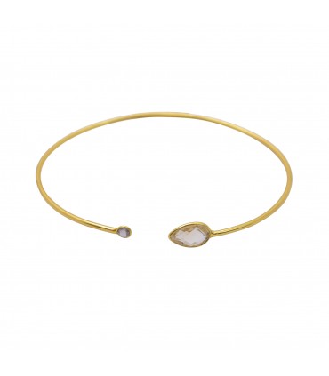 Pulsera en plata de ley con baño de oro