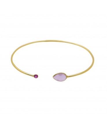Pulsera en plata de ley con baño de oro