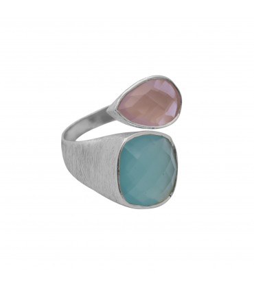 Anillo en Plata y Calcedonias