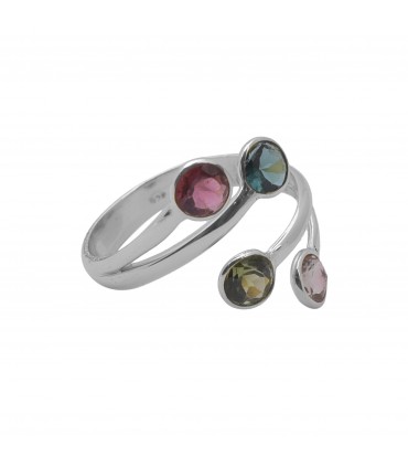 Anillo en Plata de Ley y calcedonias