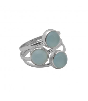 Anillo en Plata y calcedonias